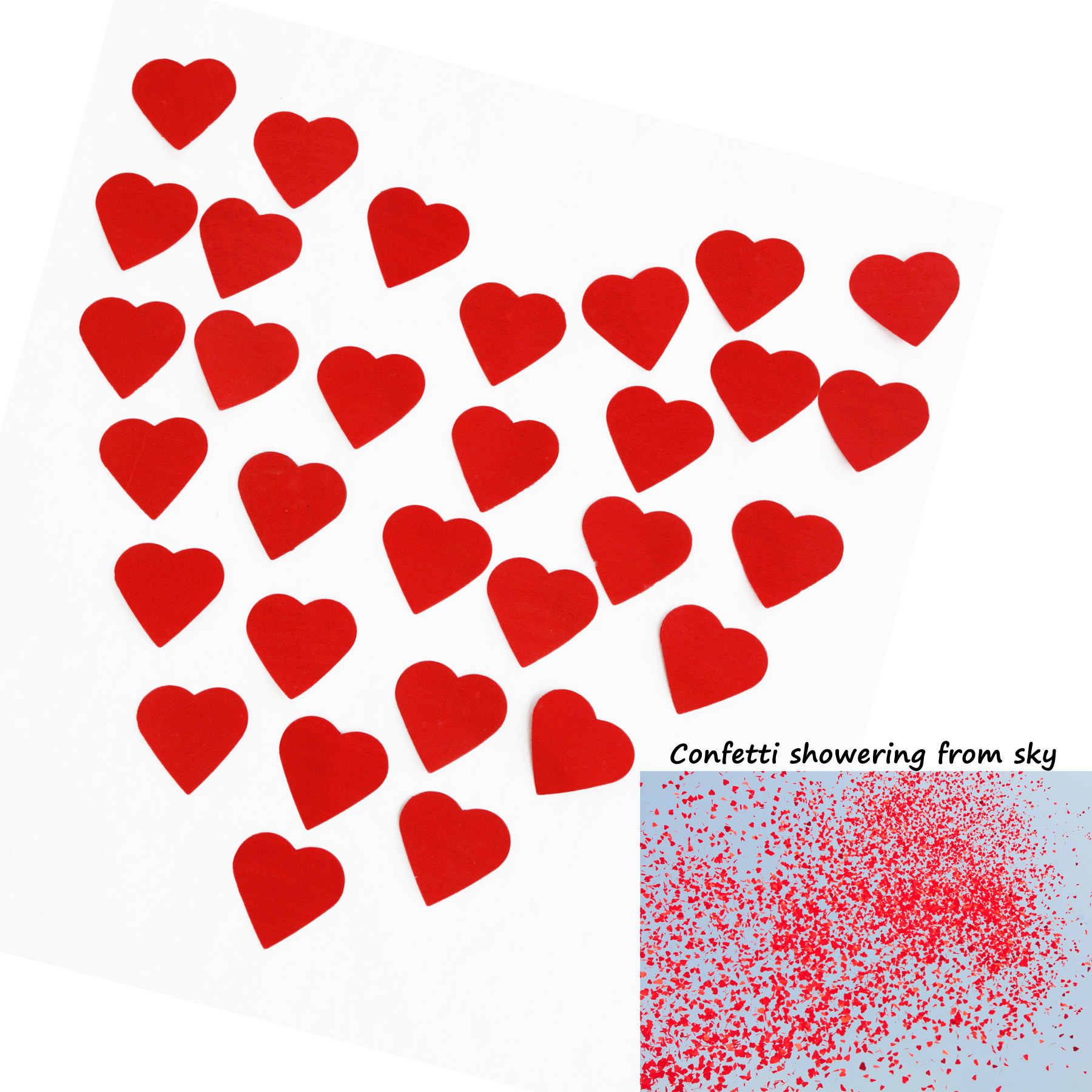 Flame Retardant Red Heart Shaped Paper Confetti