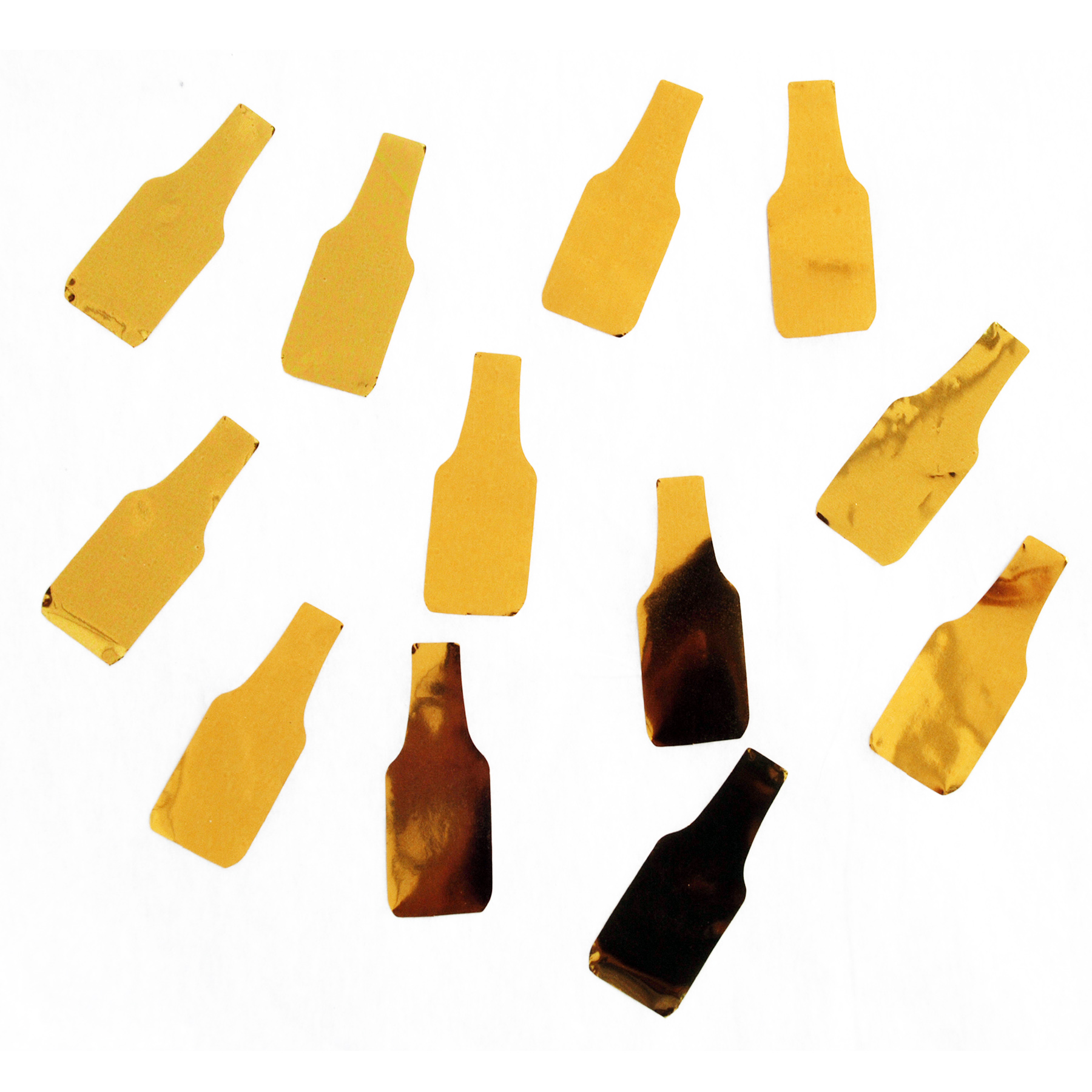 Common Golden Aluminium Wine Bottle Shaped Confetti