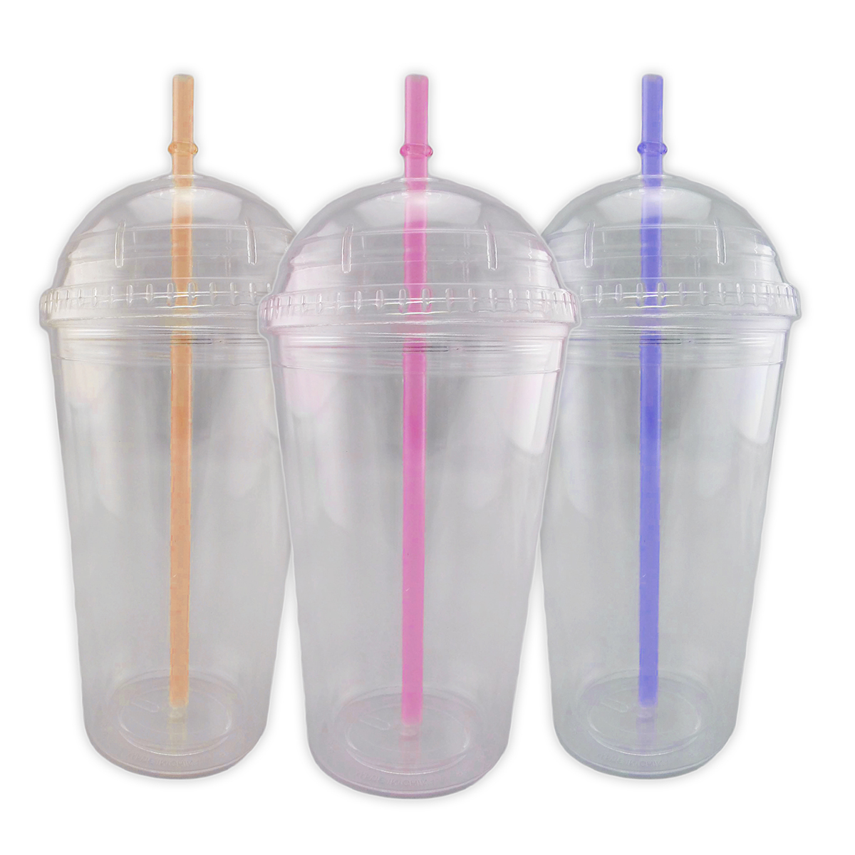 Round Lid Tumbler with Straw
