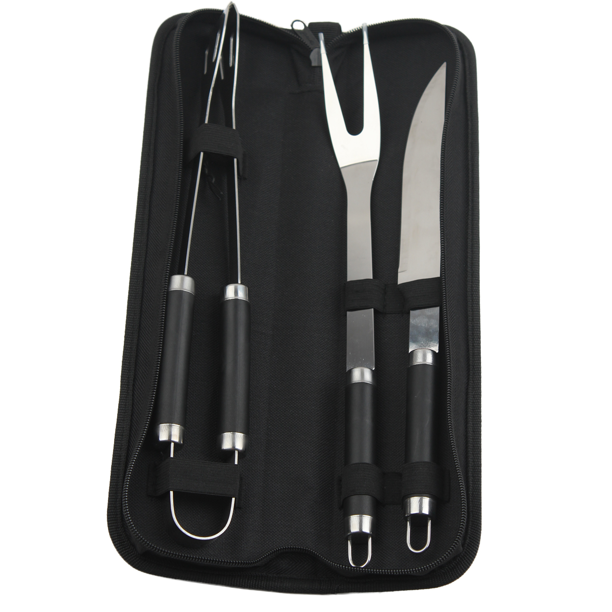 Triad of Stainless Steel BBQ Sets w/black bag