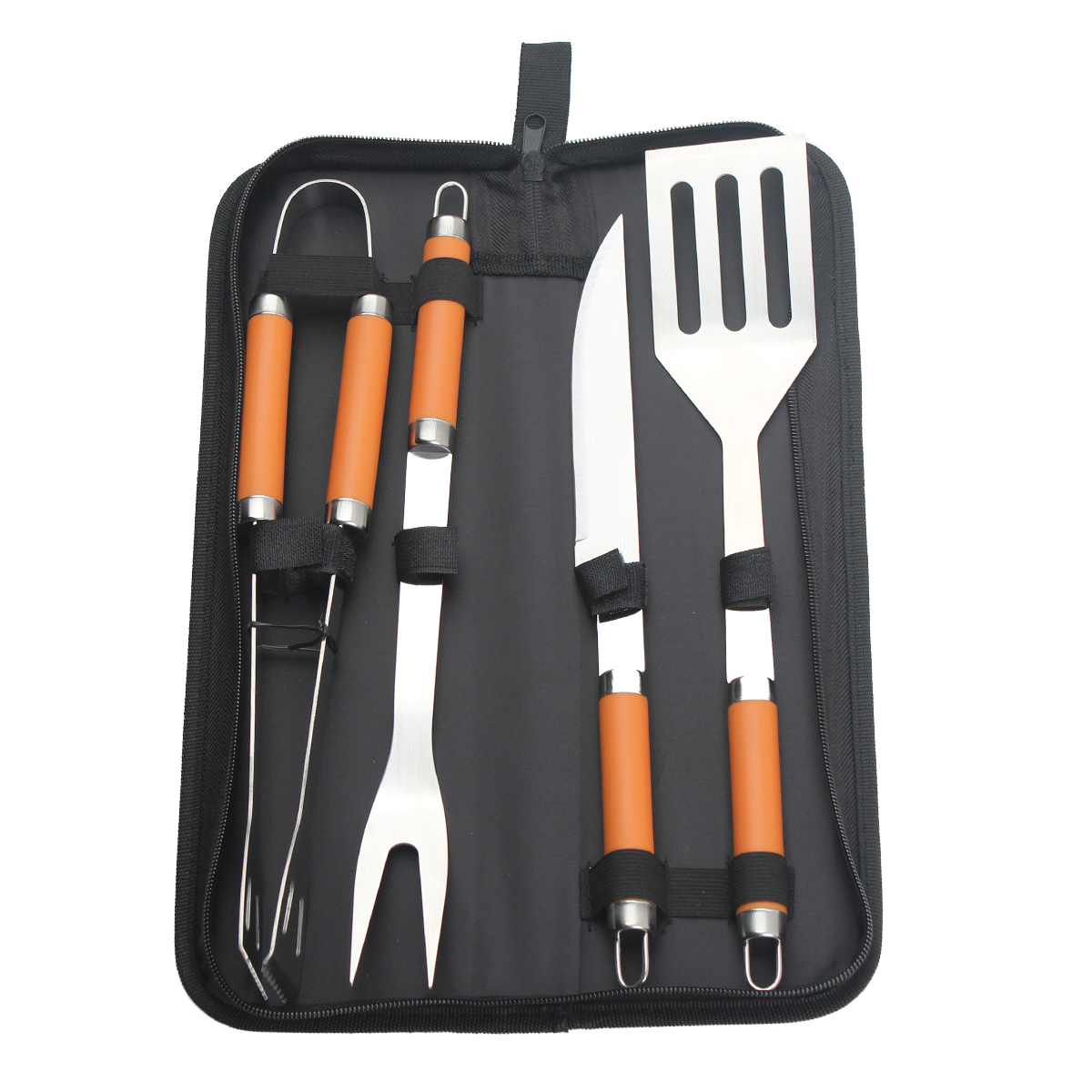 Stainless Steel BBQ tools w/black bag