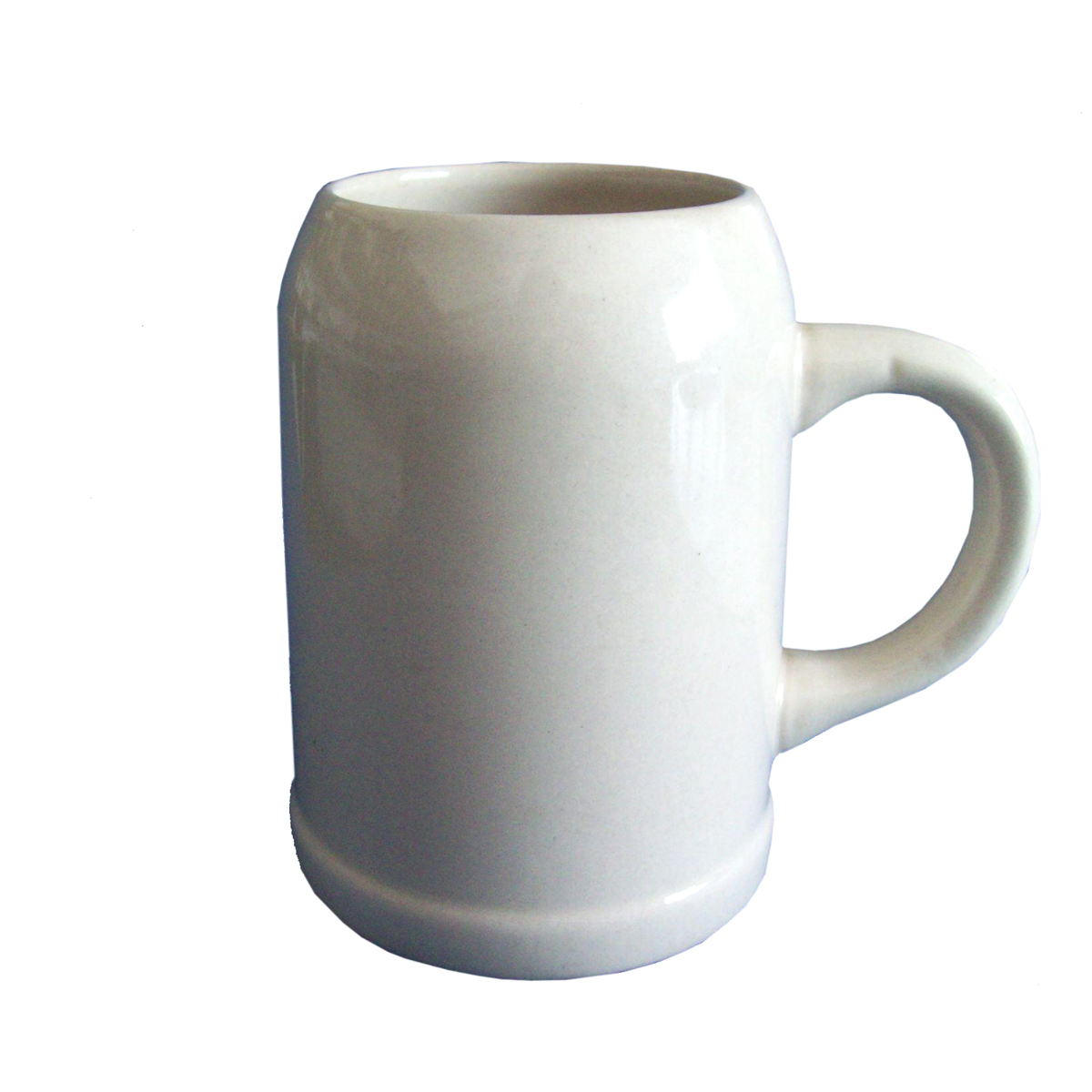 White ceramic beer mug