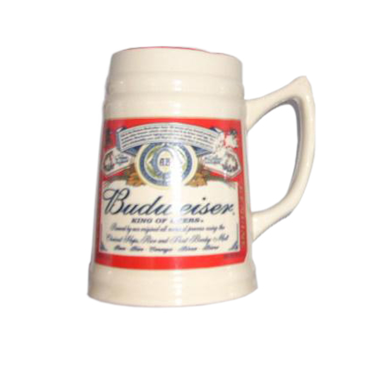 White ceramic beer mug