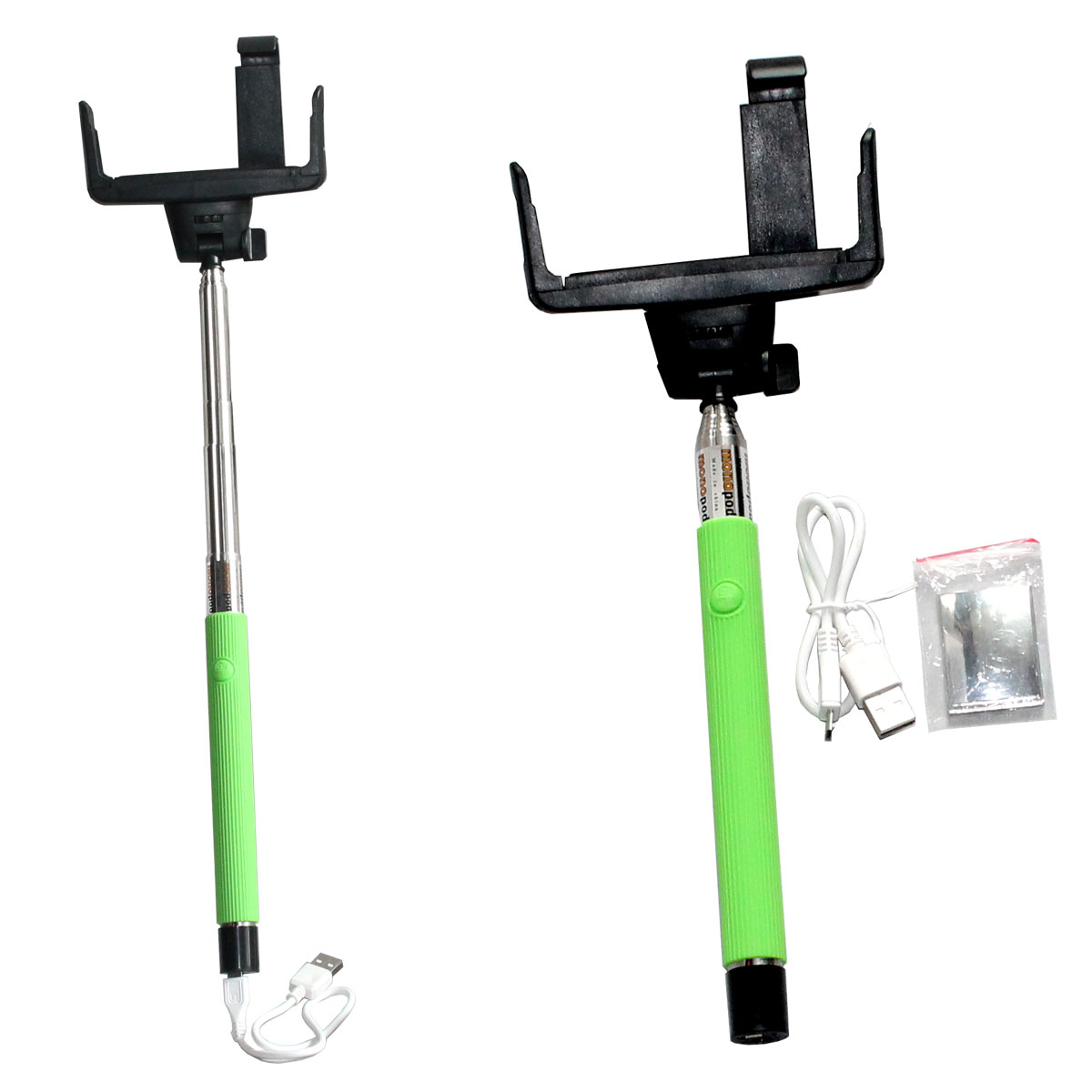 Selfie Stick with USB cable and mirror
