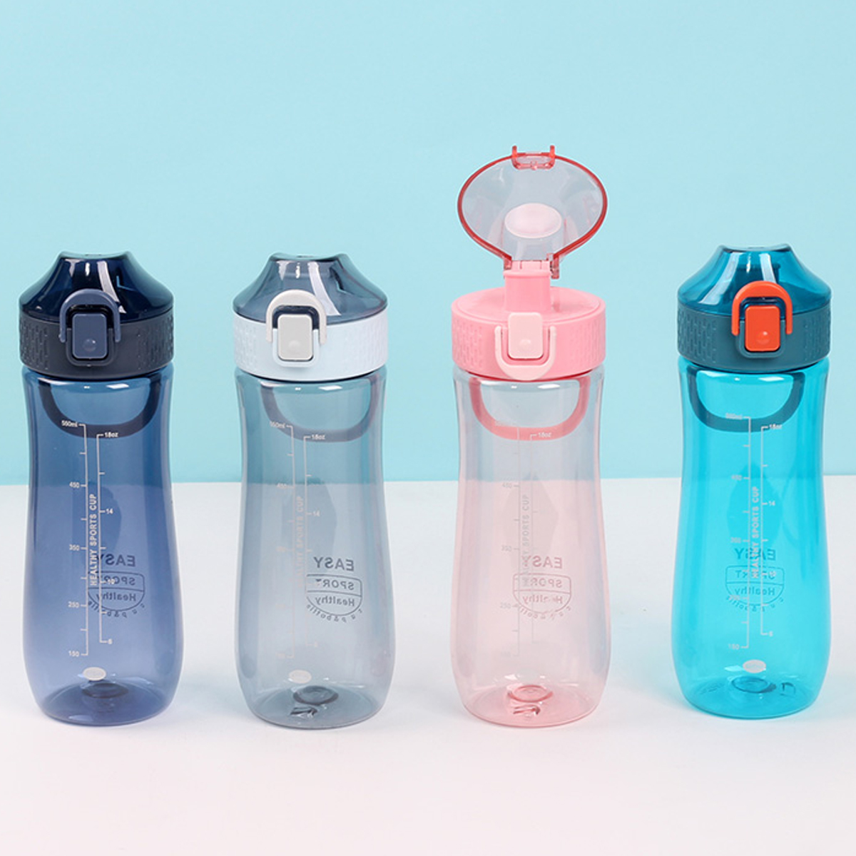 600ml Plastic Hydration bottle with scale marker clear