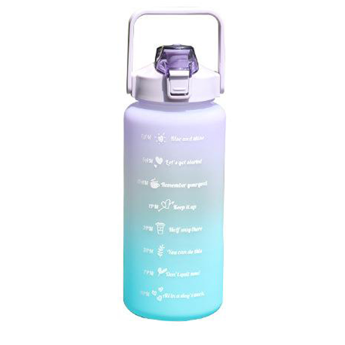 2000ml Large Capacity frosted gradient color bottle with scale marker