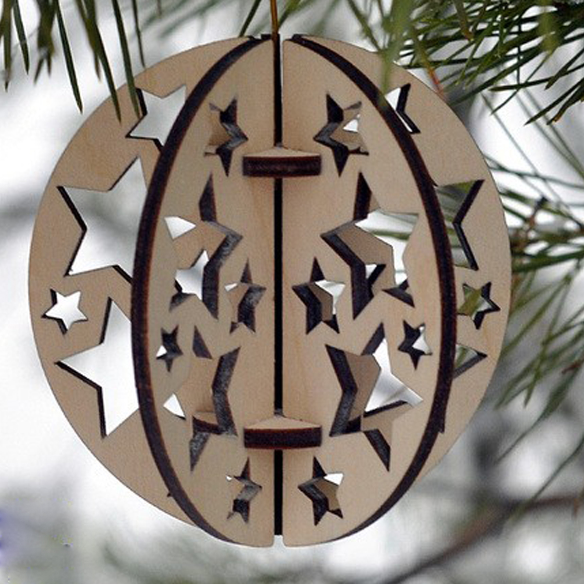 3D wooden puzzle- christmas tree ornament