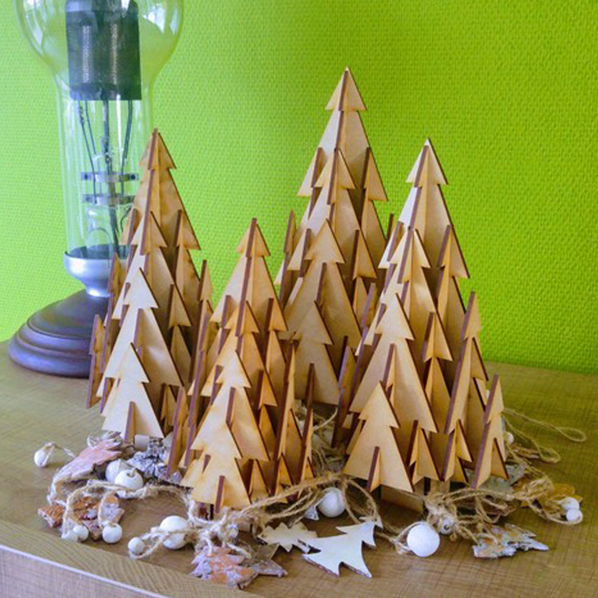 3D wooden puzzle-christmas tree forest ( excluded hanging banner )